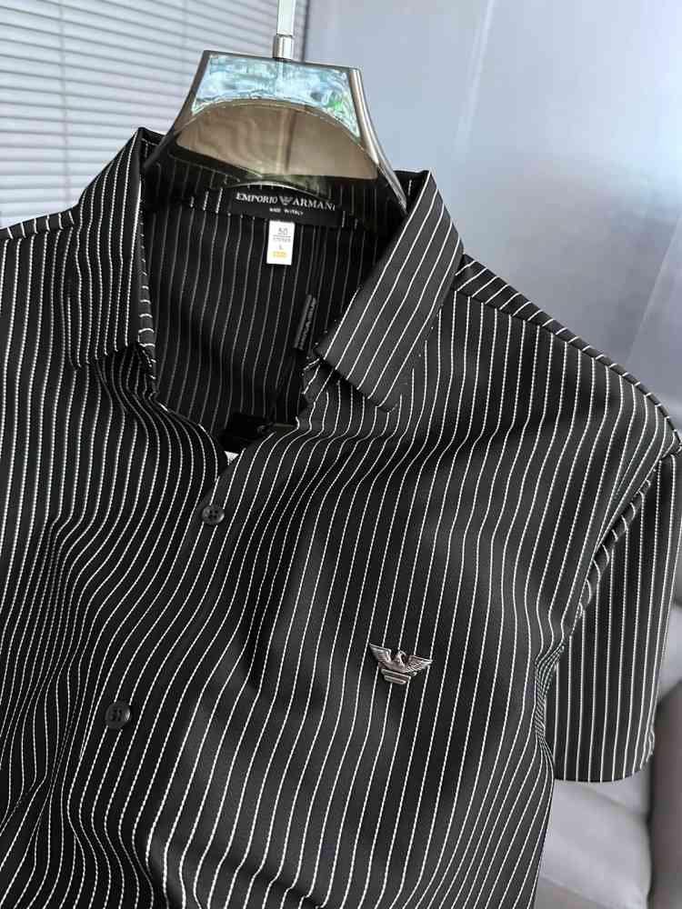Emporio Armani Black Premium Quality Short Sleeve Shirt-thumb-2