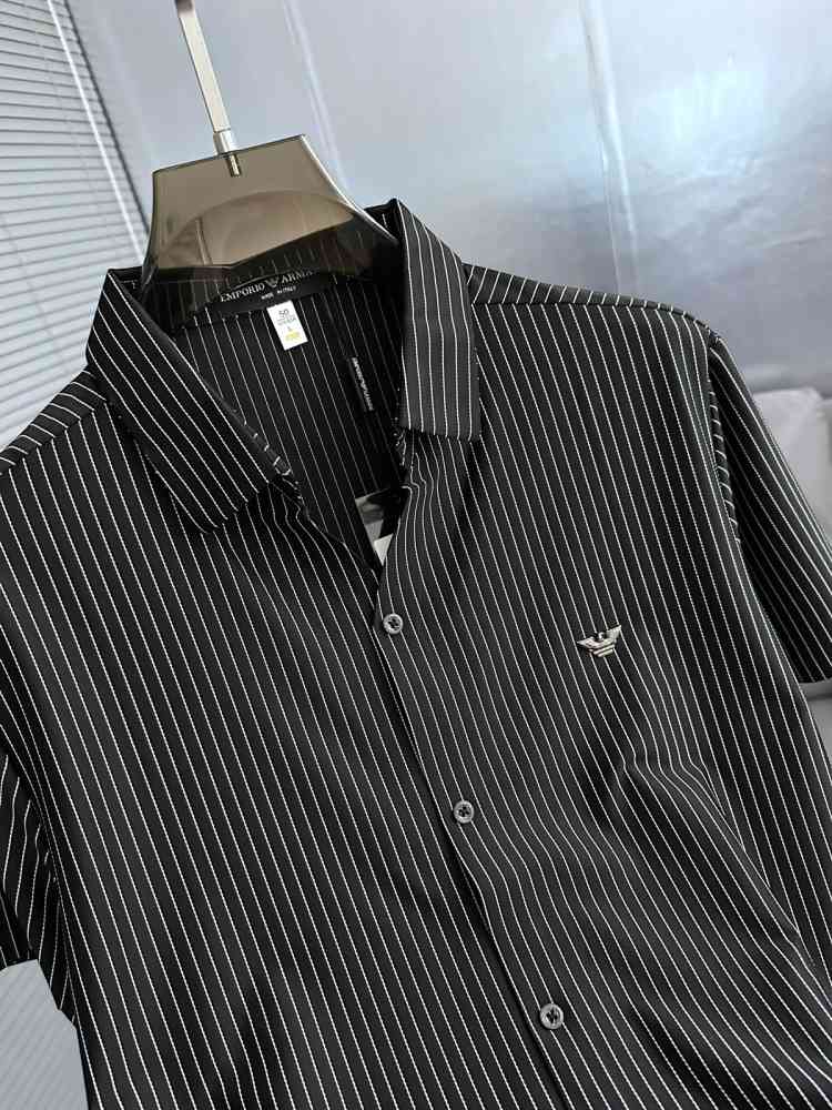Emporio Armani Black Premium Quality Short Sleeve Shirt-thumb-3