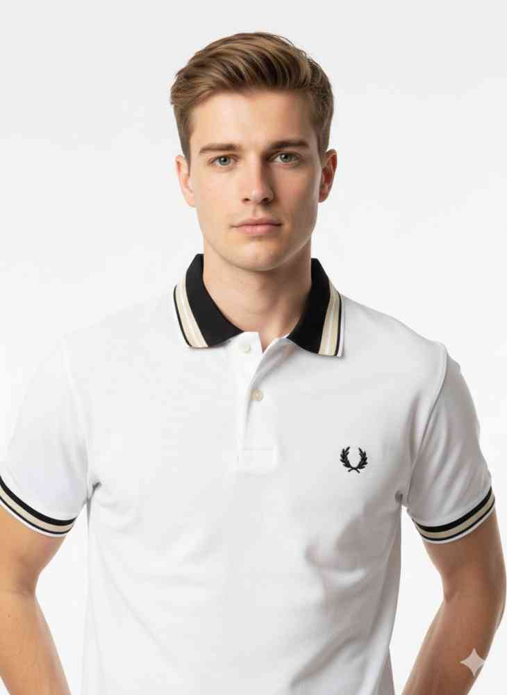 Fred Perry Embroidered logo White Premium T-shirt-thumb-1