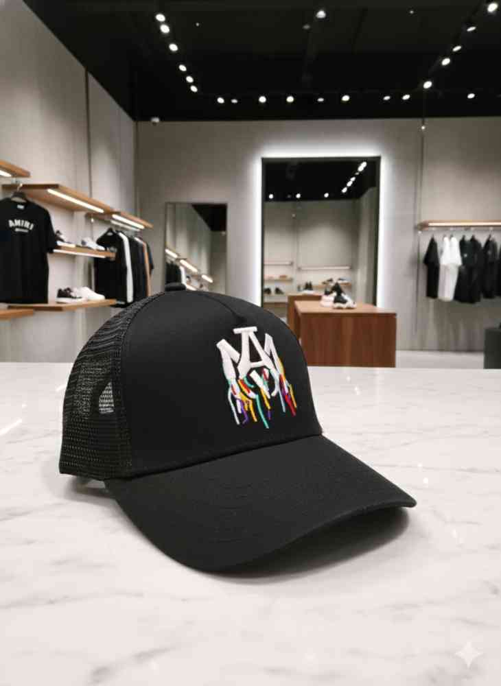 Amiri Monogram Black Premium Quality Caps-thumb-0