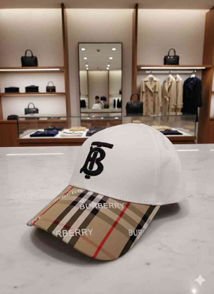 Burberry TB Embroidered White Premium Cap-thumb-0