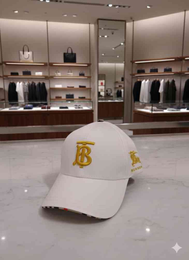 Burberry TB Embroidered White Premium Cap-thumb-0