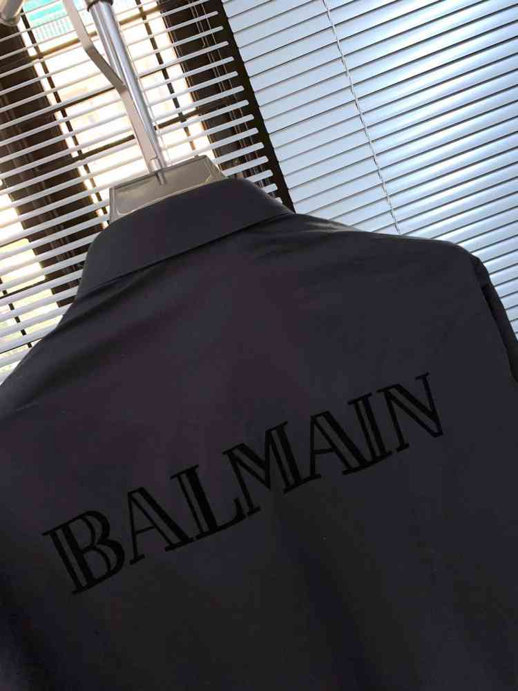Balmain Embroidered Black Premium Cotton Shirt-thumb-2