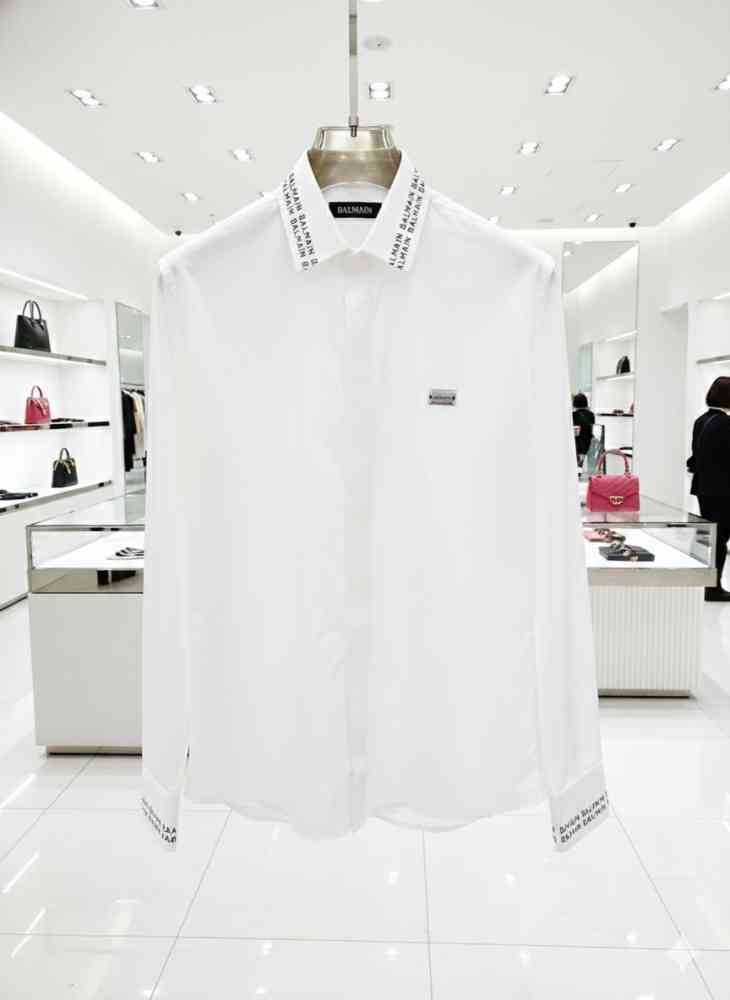 Balmain Embroidered White Premium Cotton Shirt-thumb-1