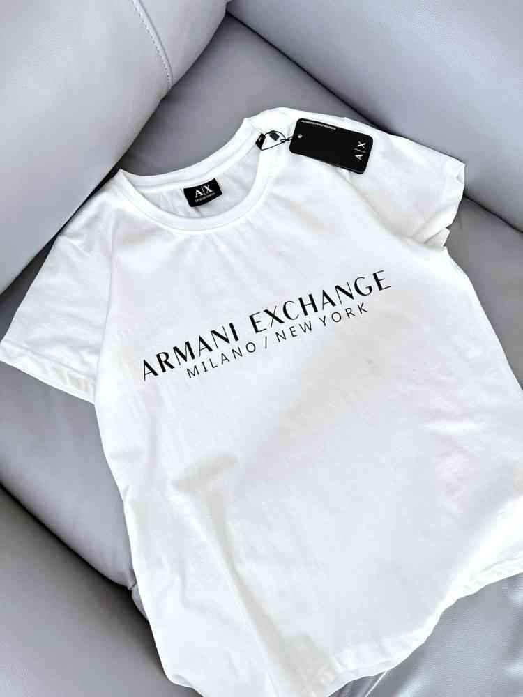Armani Exchange White Premium Quality Women T-shirt-thumb-2