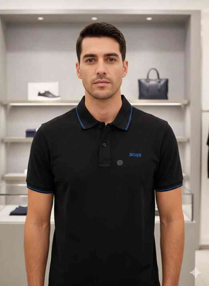 Black Hugo Boss Blue Premium Quality Polo Tees