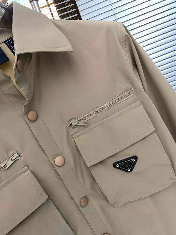 Prada Embroidery Brown Premium Quality Shirt-thumb-1
