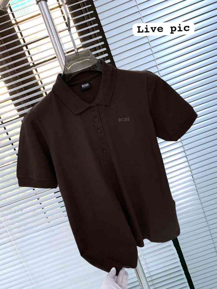 Dark Brown BOSS Grey Premium Quality Women T-shirt