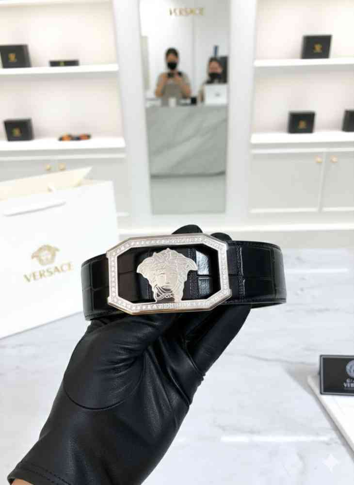 Versace Silver Premium Quality Leather Belt-1