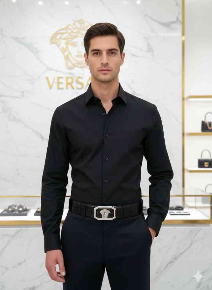 Versace Silver Premium Quality Leather Belt-2