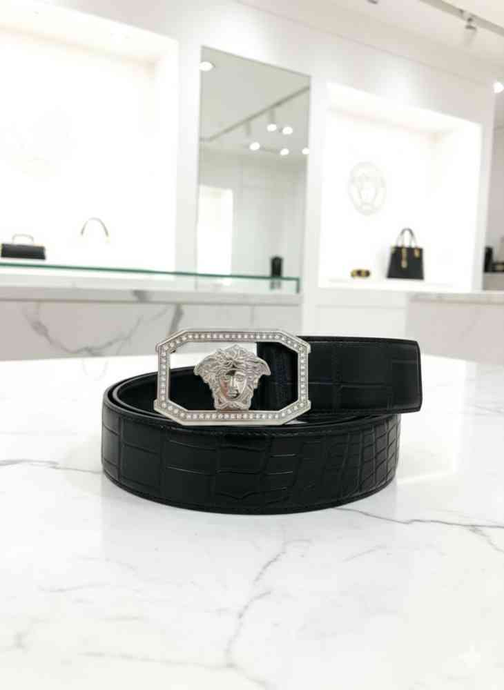 Versace Silver Premium Quality Leather Belt-3