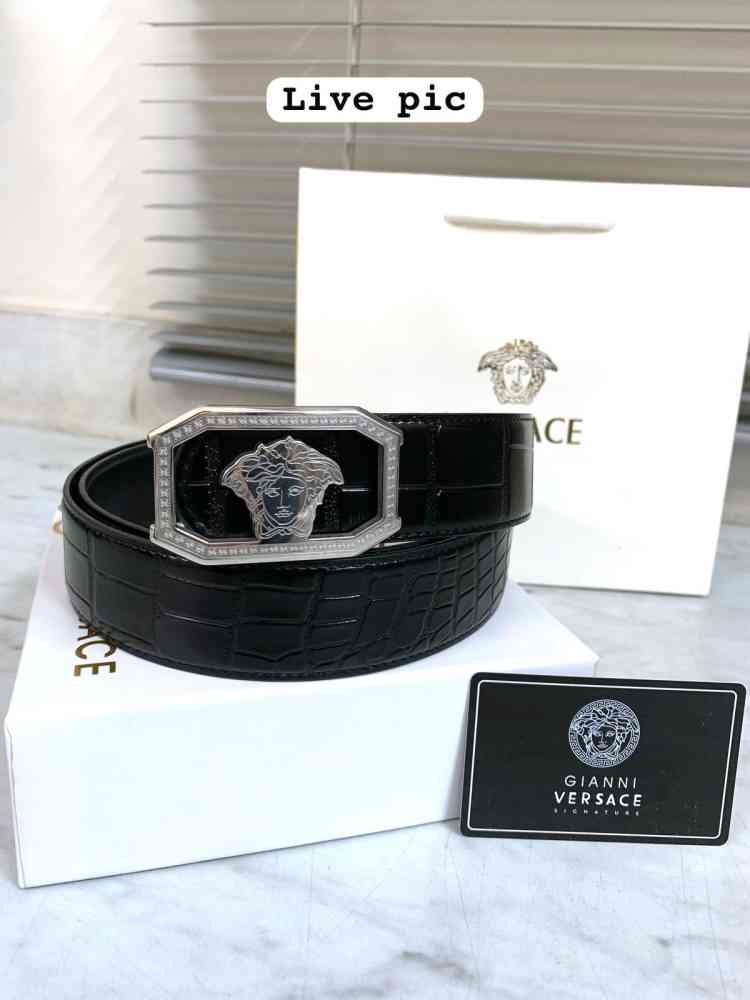 Versace Silver Premium Quality Leather Belt-4