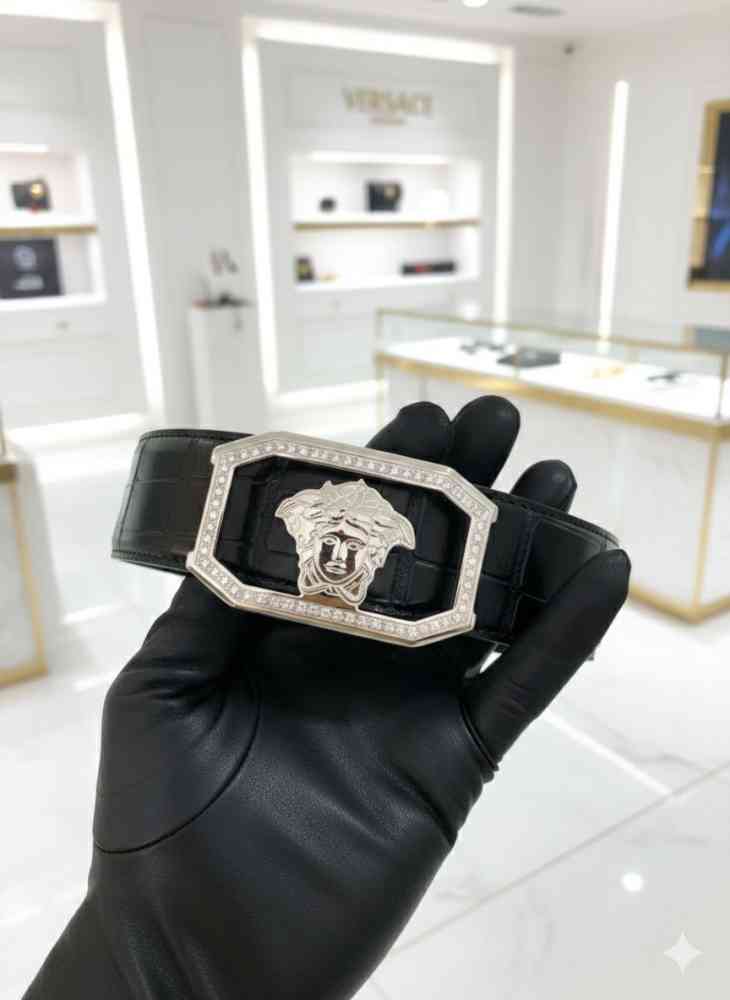 Versace Silver Premium Quality Leather Belt-5