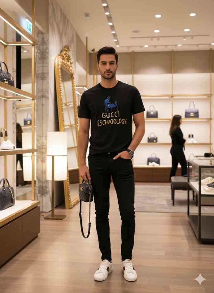 Gucci Black Premium Quality T-shirt-thumb-1