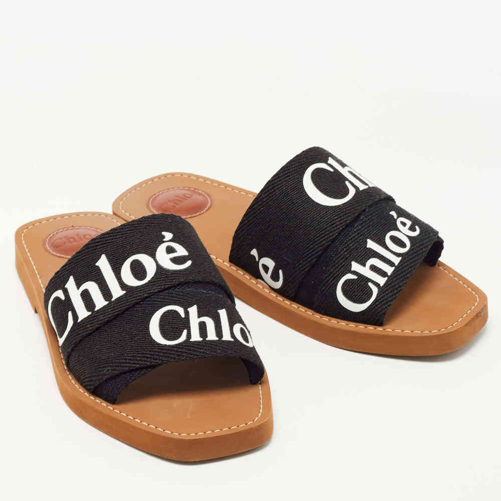 Chloe Black Premium Quality Women's Flat Sandals-1