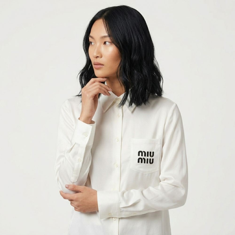Miu Miu White Premium Quality Womens Shirt-thumb-0