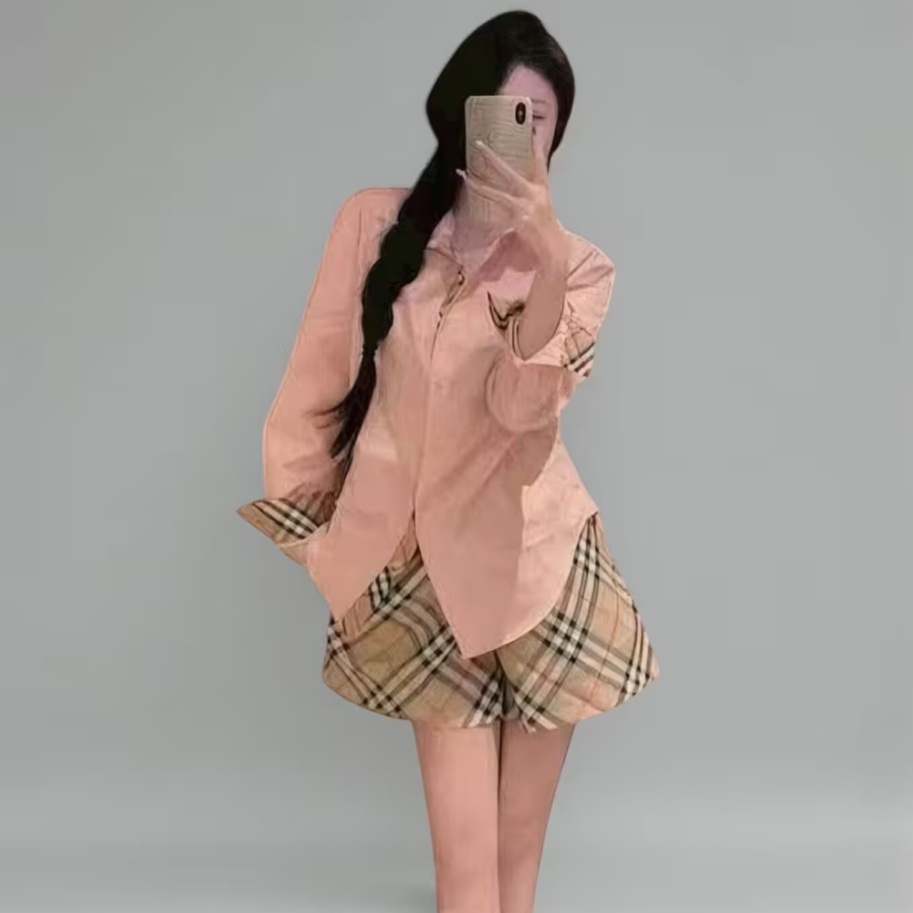 Burberry Pink Premium Quality Womens Shirt-thumb-1