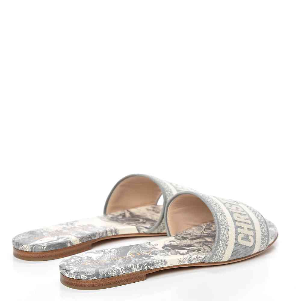 Dior Grey Premium Quality Women's Flat Sandals-thumb-3