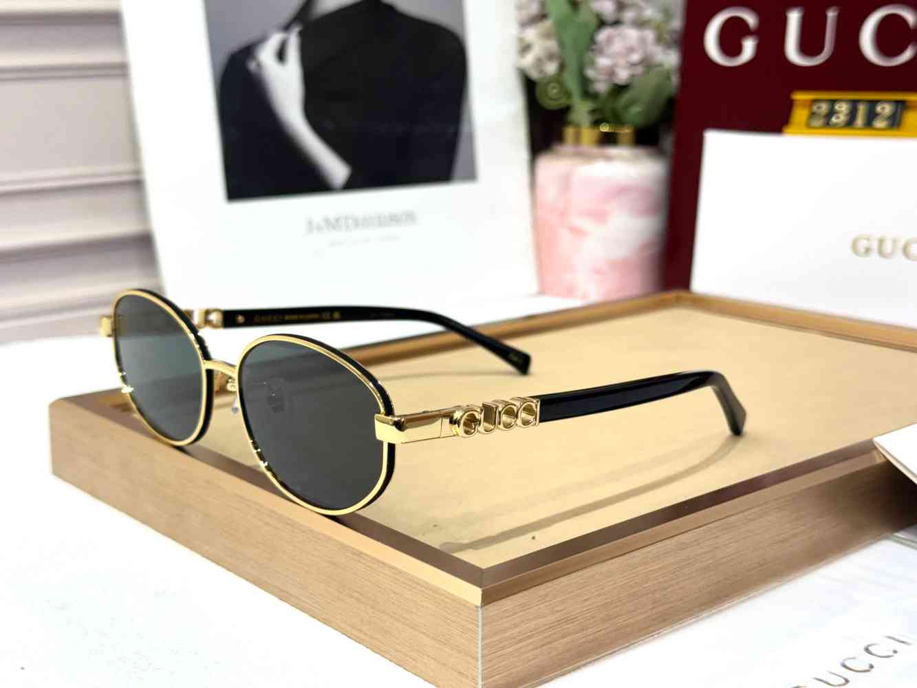 Gucci Black GG Women's Sunglasses-thumb-0