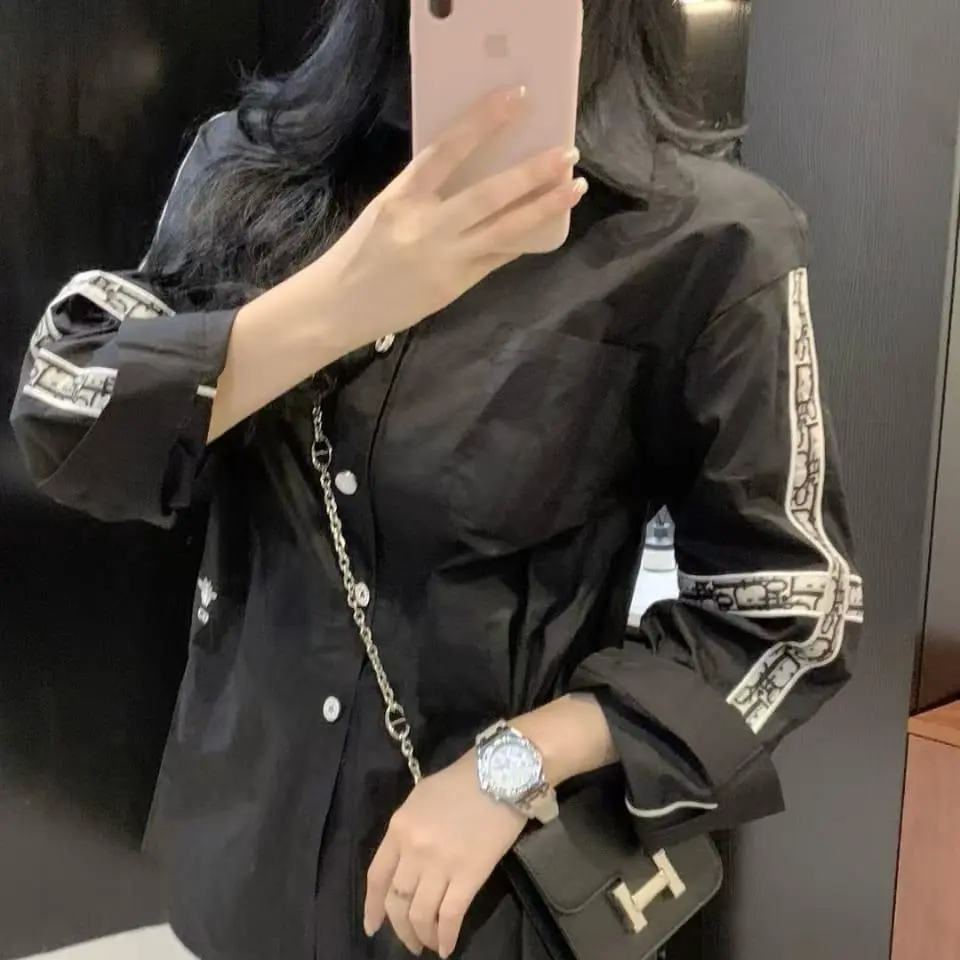 Dior Black Premium Quality Womens Shirt-1