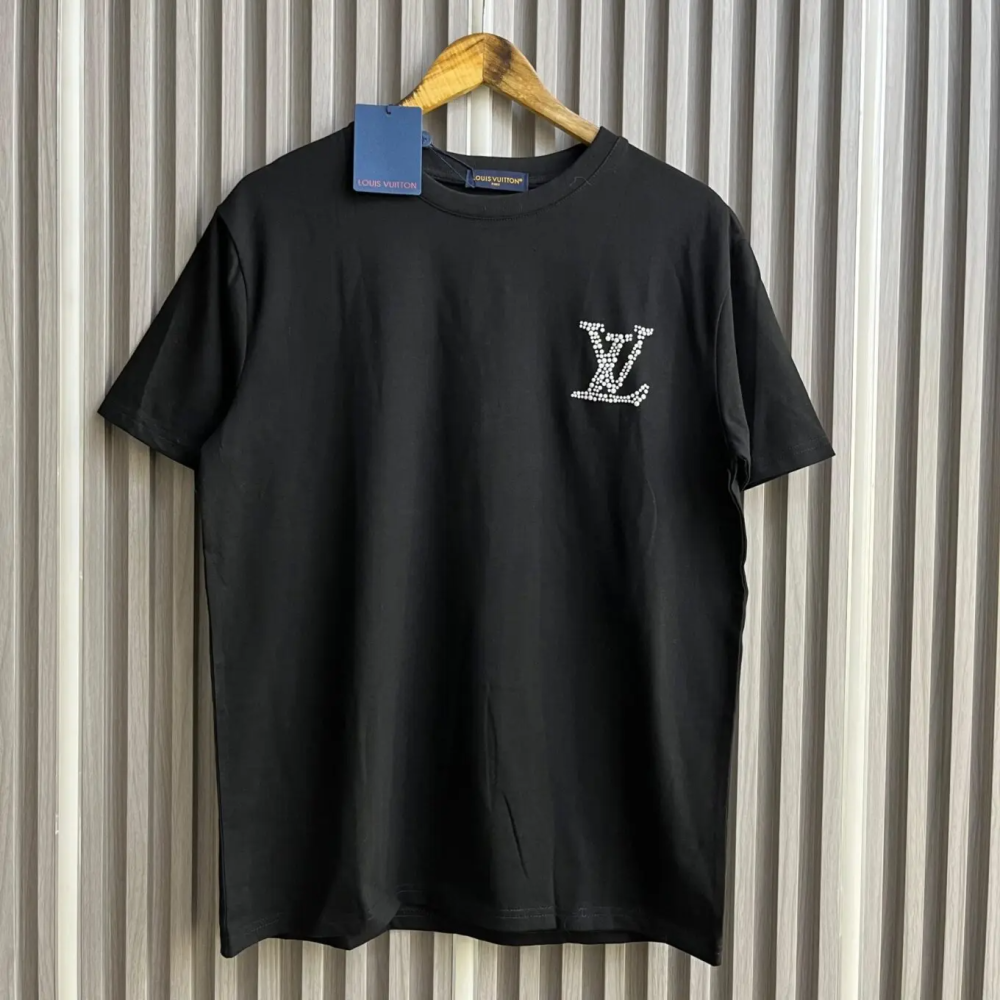 Black Louis Vuitton White Premium Quality T-Shirt