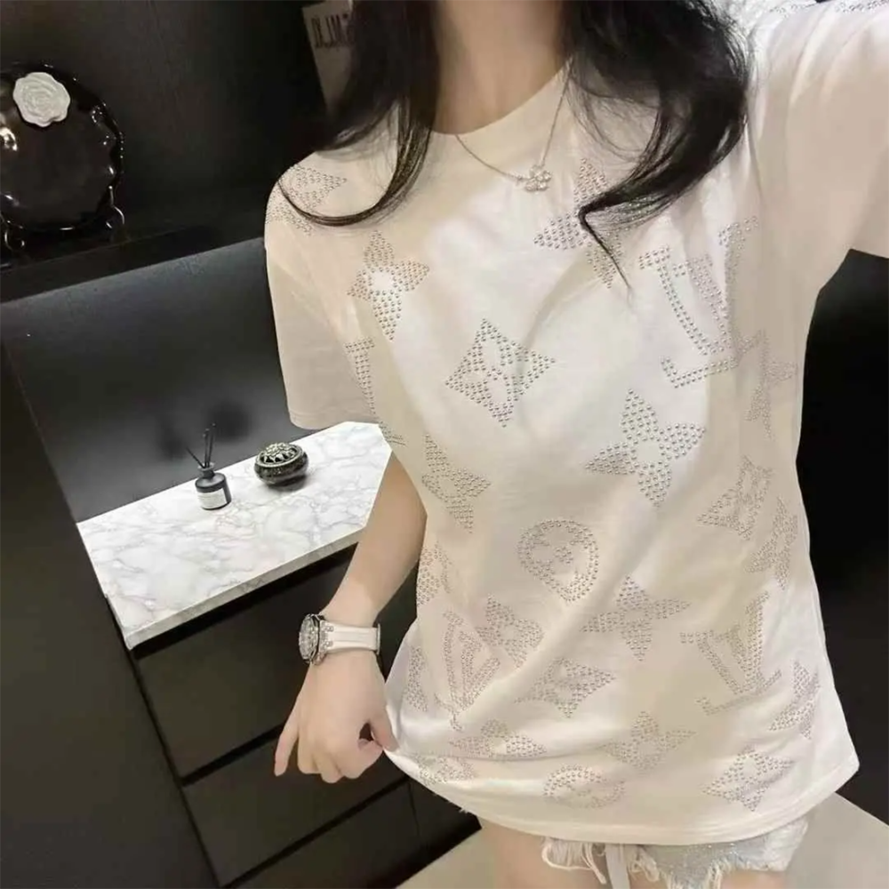 Louis Vuitton White Premium Quality T-Shirt-thumb-0