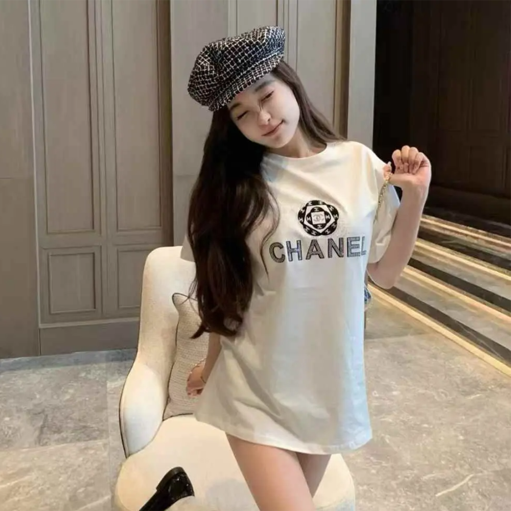 White Chanel Black Premium Quality T-Shirt