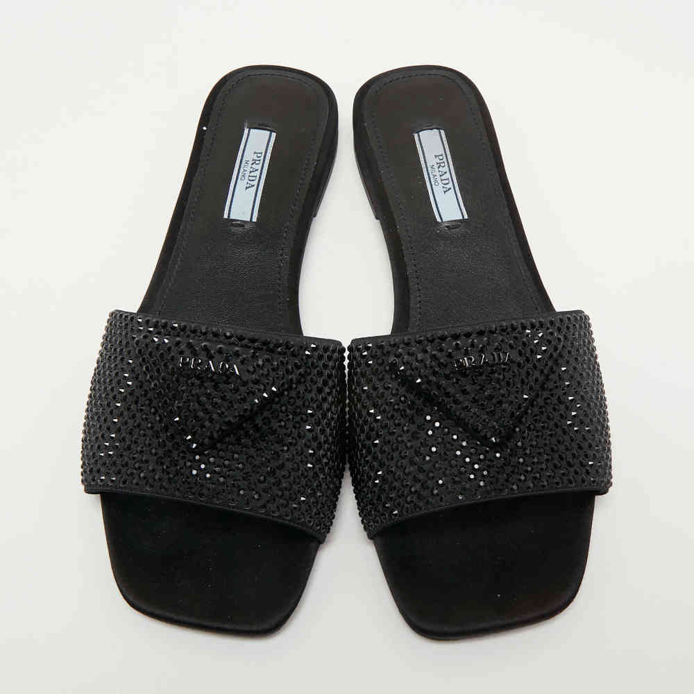 Prada Black Premium Quality Women's Flat Sandals-2