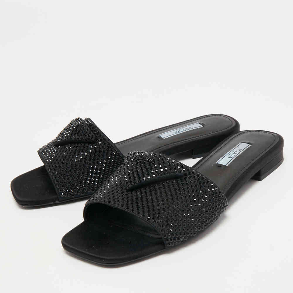 Black Prada Black & White Premium Quality Women's Flat Sandals