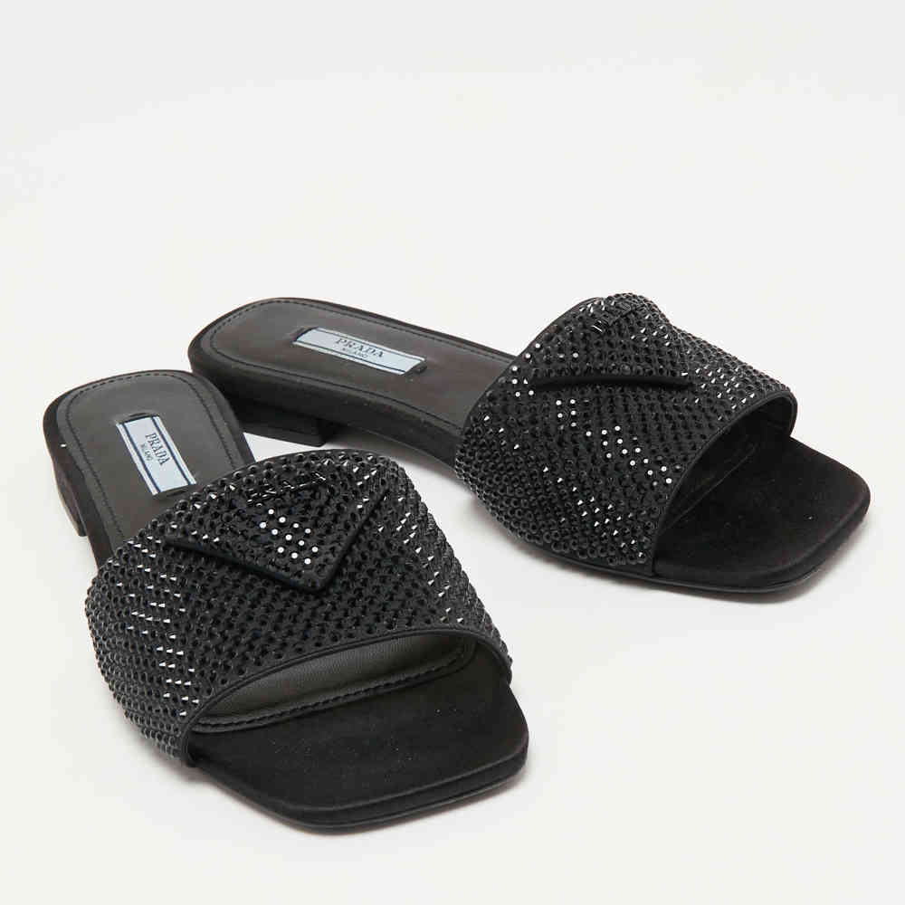 Prada Black Premium Quality Women's Flat Sandals-4
