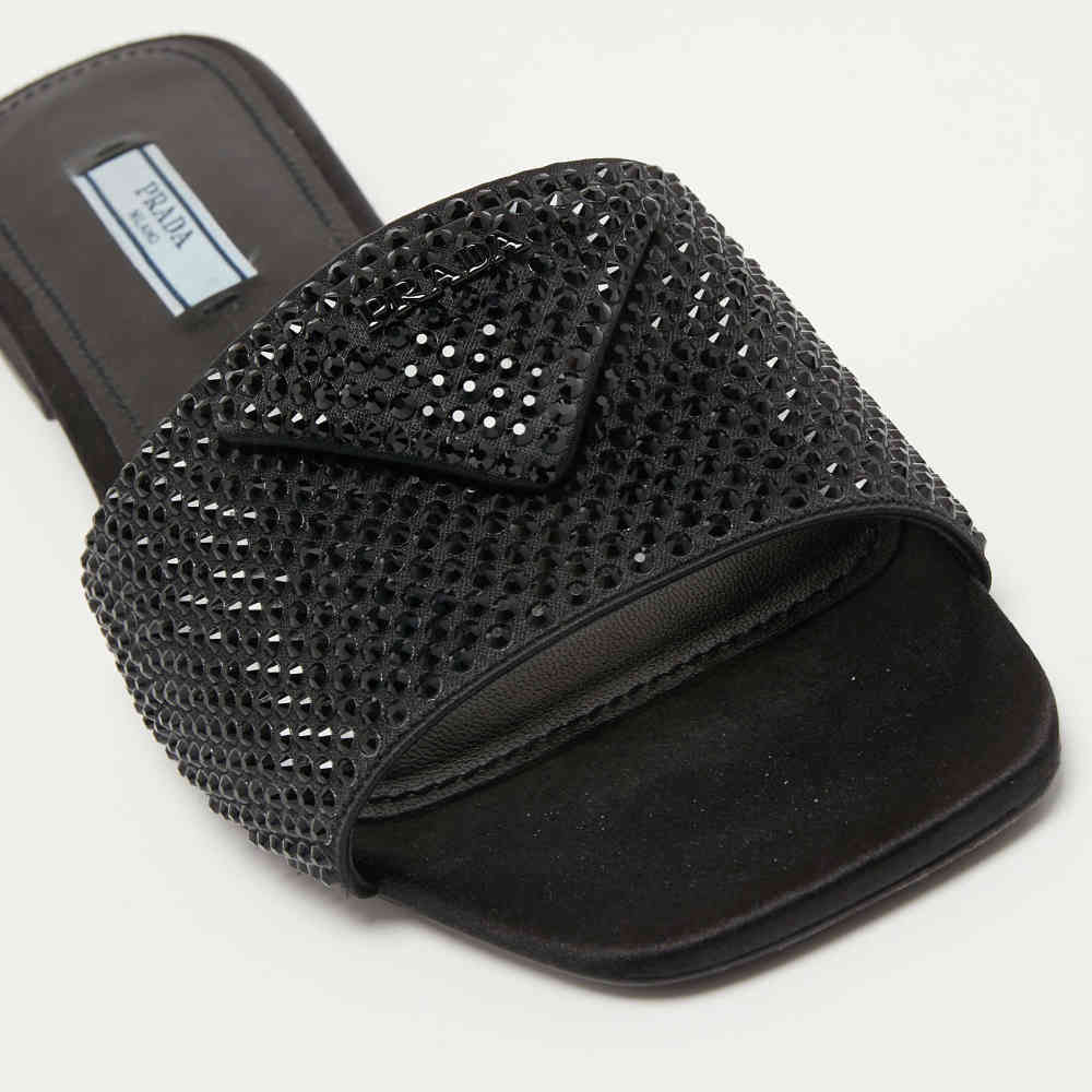 Prada Black Premium Quality Women's Flat Sandals-5