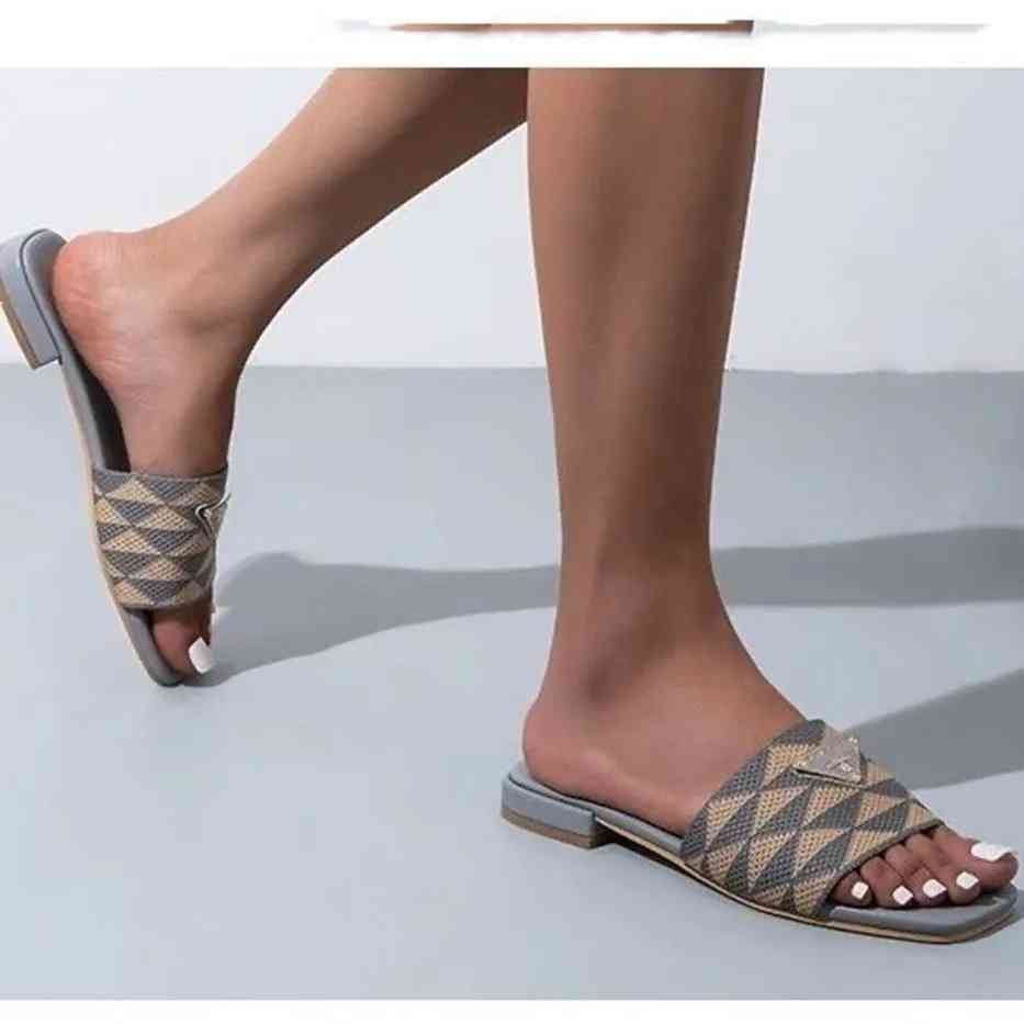 Prada Grey Premium Quality Women's Flat Sandals-1