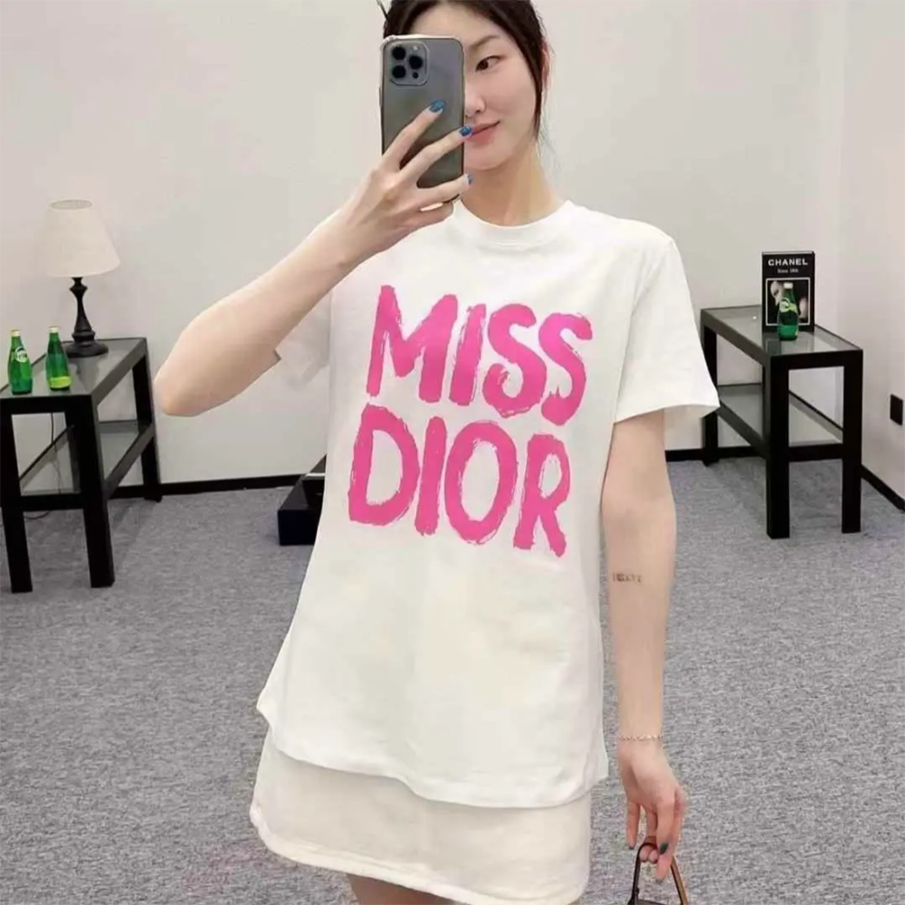 Miss Dior Pink Print Premium Quality T-Shirt-thumb-0
