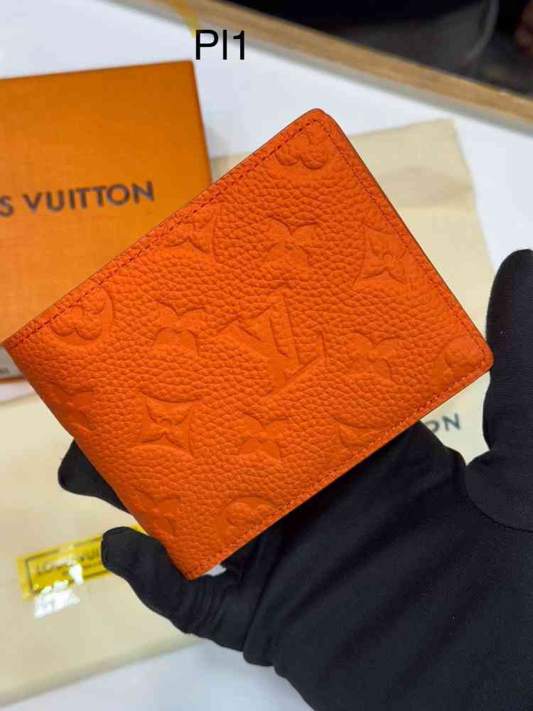 Louis Vuitton Orange Premium Compact Wallet-thumb-0