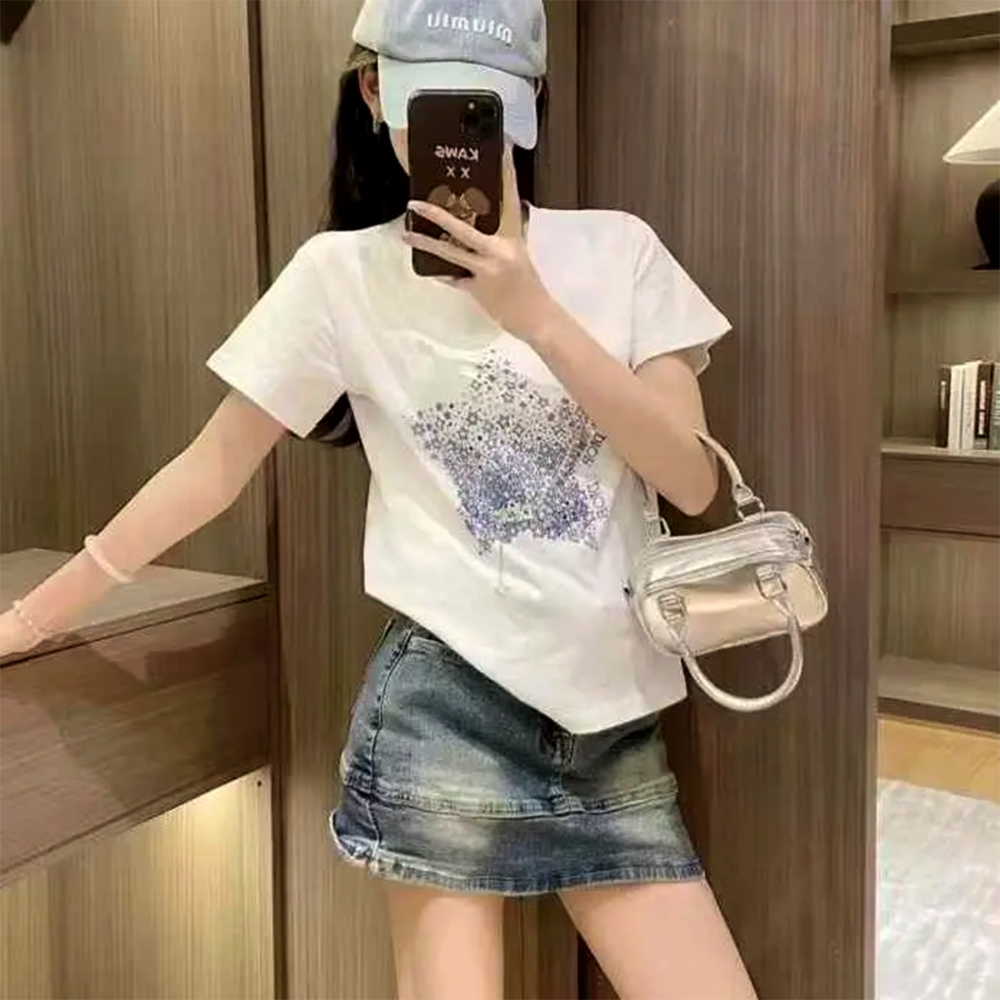 White & Blue Christion Dior Star Print White Premium Quality T-Shirt