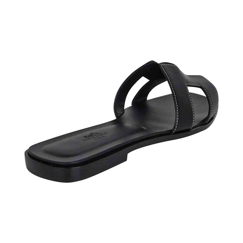 Hermes Black Premium Quality Women's Flat Sandals-3
