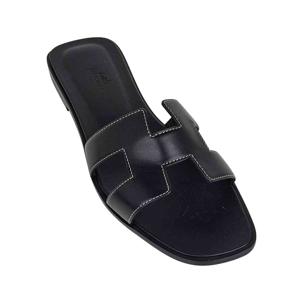 Hermes Black Premium Quality Women's Flat Sandals-4