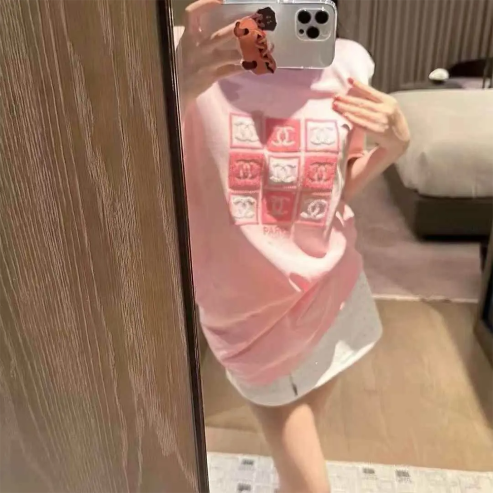 Chanel Pink Premium Quality T-Shirt-thumb-0