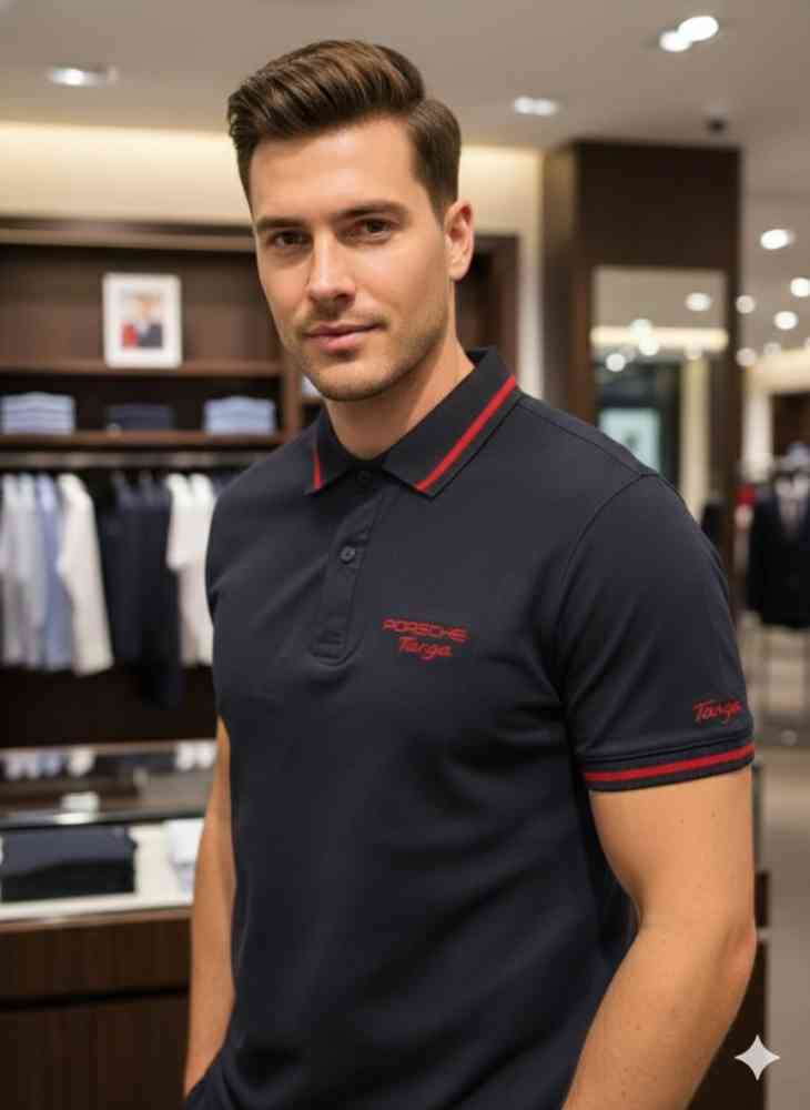 Hugo Boss Navy Blue Premium Quality Tees-thumb-1