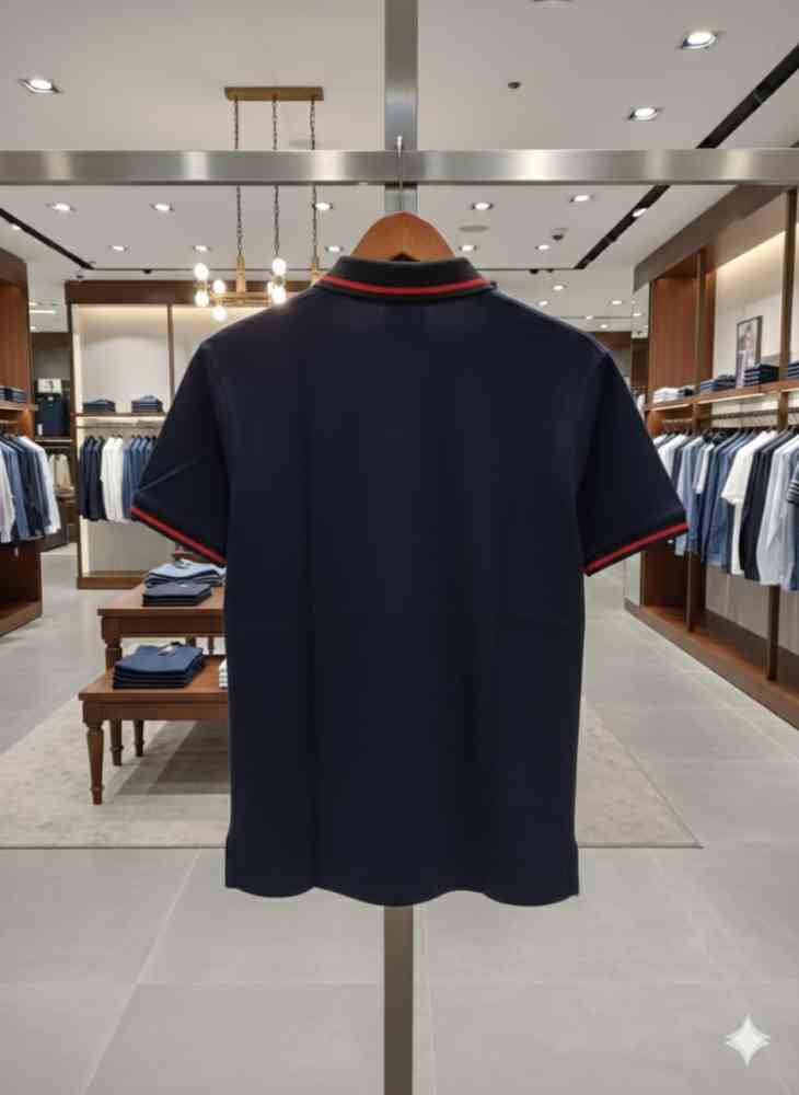 Hugo Boss Navy Blue Premium Quality Tees-thumb-2