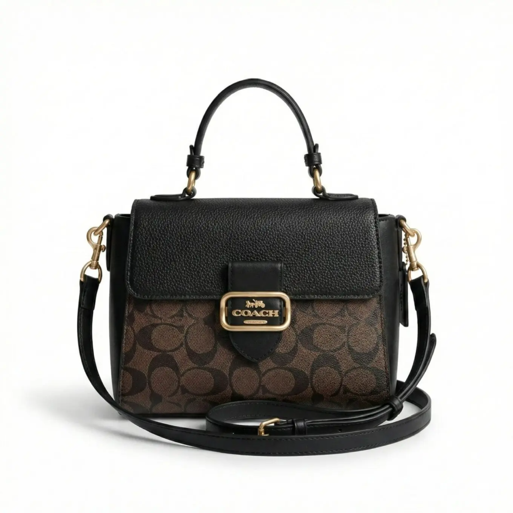 Coach Morgan Black Saddle Sling Bag-thumb-0