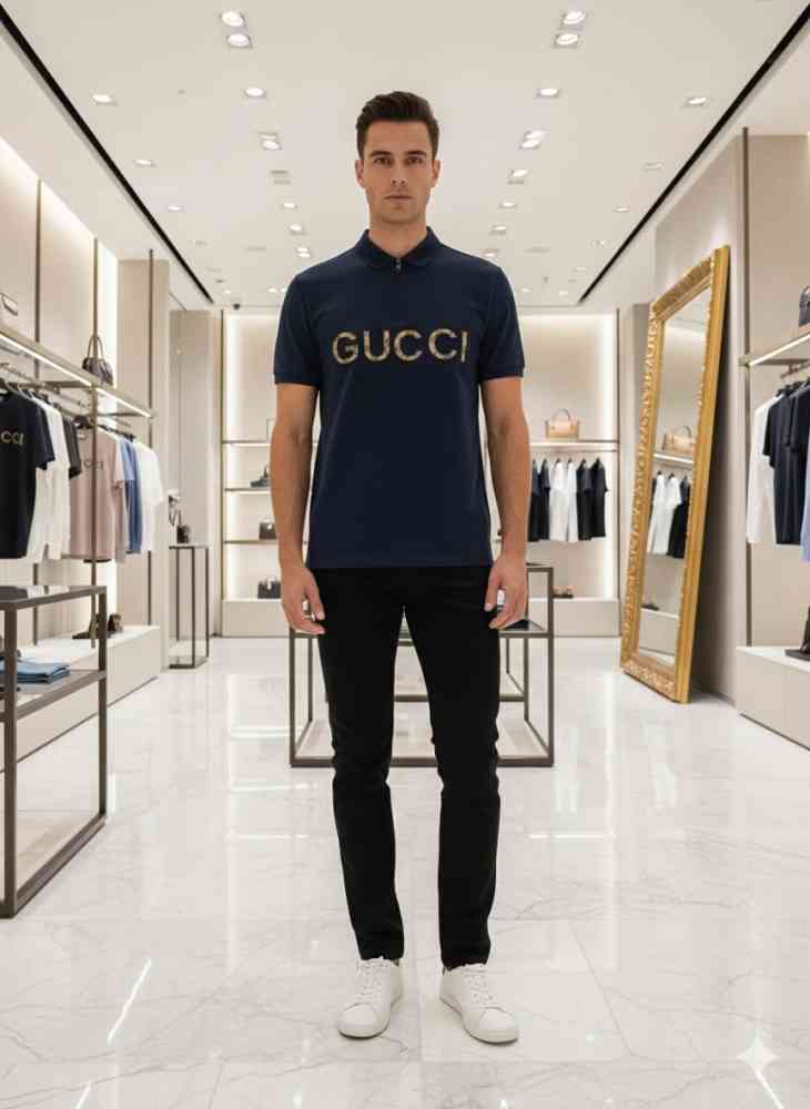 Gucci Teal Blue Premium Quality T-shirt-thumb-1