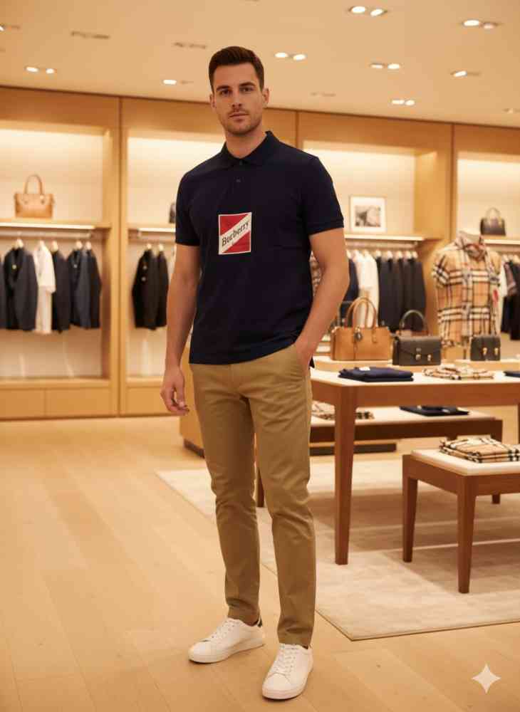 Burberry Black Premium Exclusive Polo T-shirt-thumb-1