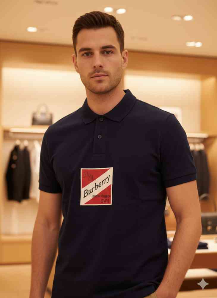 Burberry Black Premium Exclusive Polo T-shirt-thumb-0