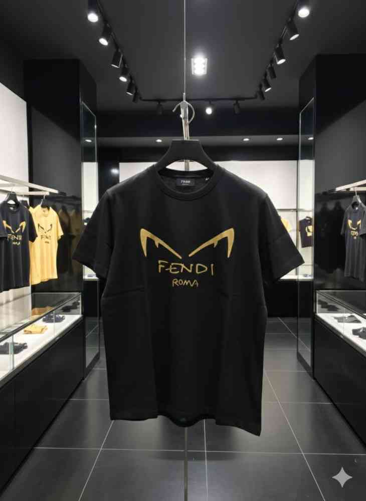 Fendi Black Premium Quality T-shirt-2