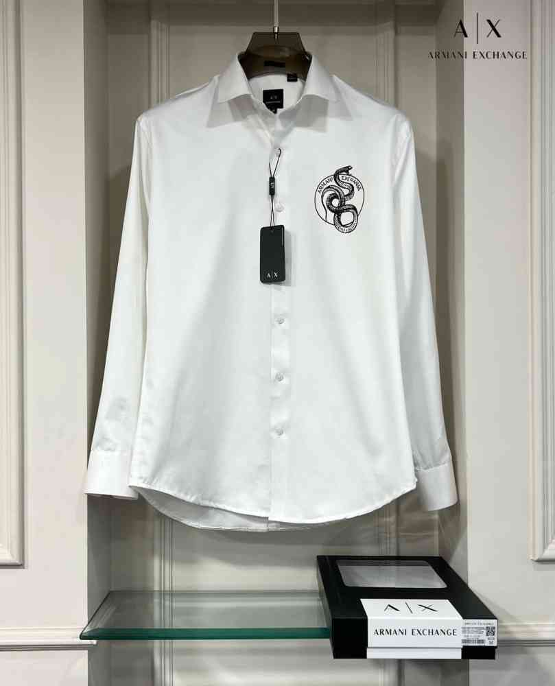 Armani Exchange White Premium Quality Cotton Shirt-1