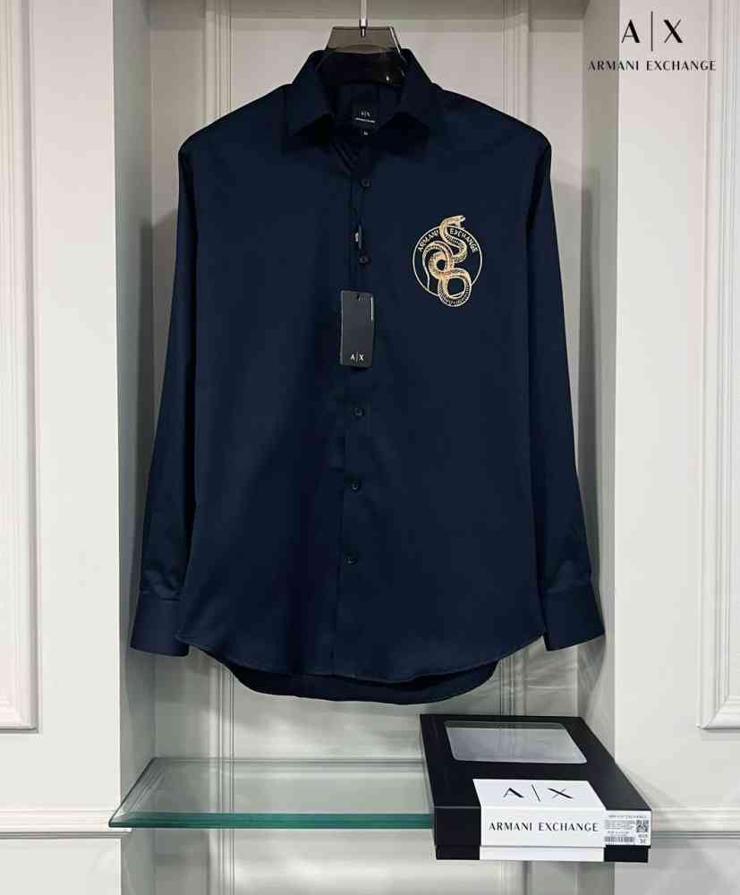 Armani Exchange Blue Premium Quality Cotton Shirt-1
