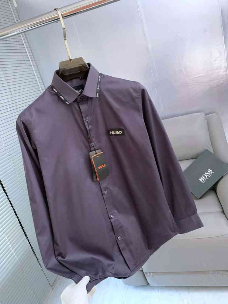 Hugo Boss Grey Premium Quality Shirt-thumb-1