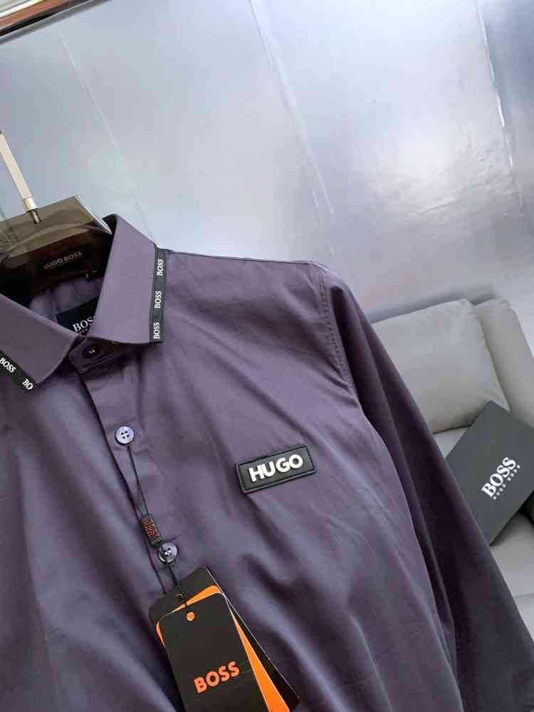 Hugo Boss Grey Premium Quality Shirt-thumb-2