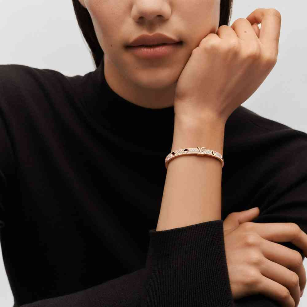 Louis Vuitton Rose Gold Empreinte Medium Bracelet-thumb-1